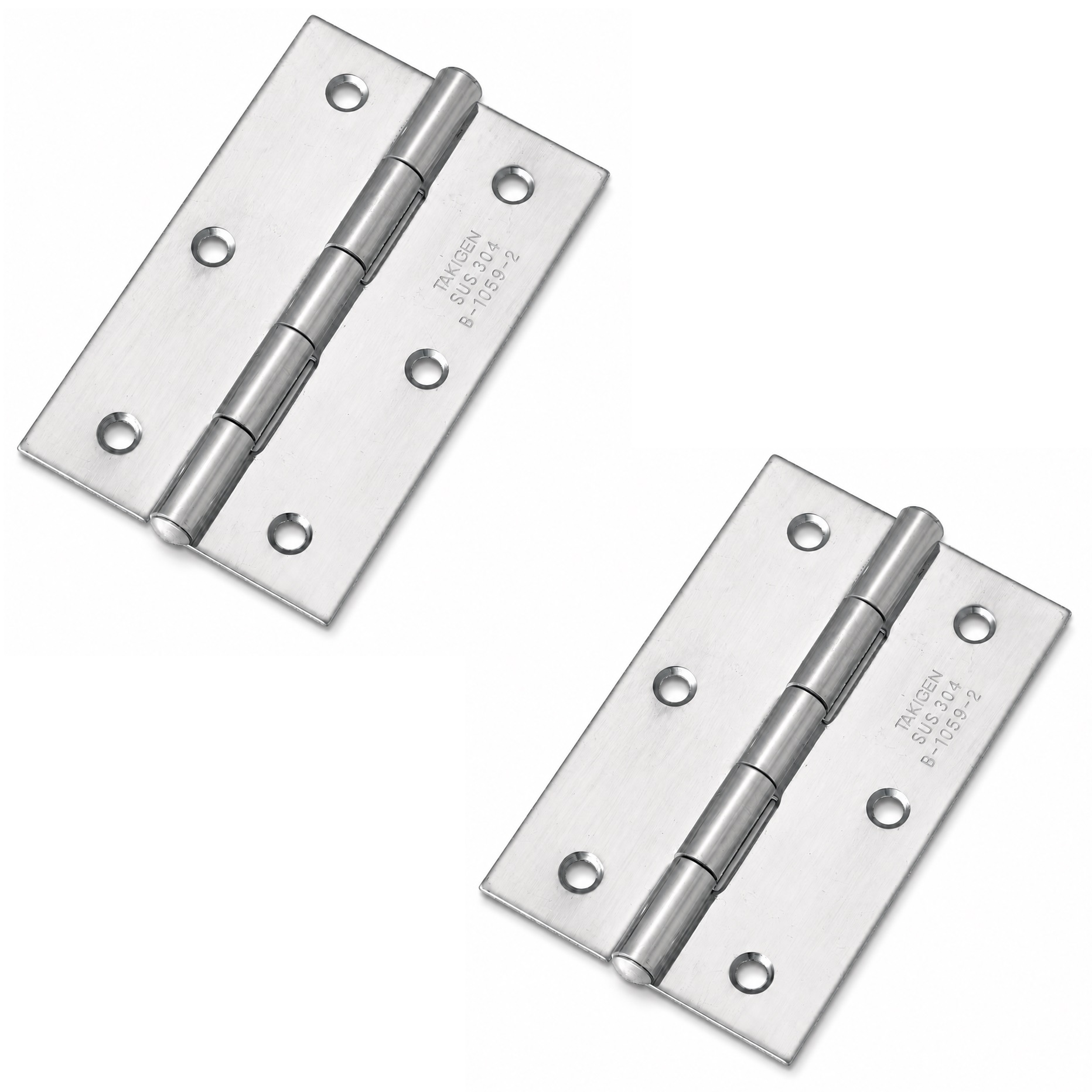 2 pieces of high-quality screw-on hinge, B-1059-2, size: 76 mm, from TAKIGEN, load capacity: 10 kg (22 lbs). Product Picture