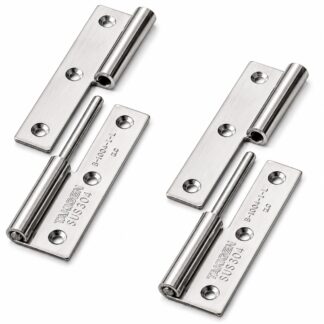 2 pieces high-quality poster hinge, made of SUS304 stainless steel, load capacity: 15 kg (34 lbs), 75 mm (2-61/64"), version: left, B-1004-1-L. Robust lifting hinge for doors, maintenance hatches and much more, by TAKIGEN (Japan)