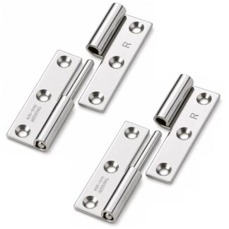 2 pieces high-quality poster hinge, made of SUS304 stainless steel, load capacity: 7 kg (16 lbs), 50 mm (1-31/32"), version: right, B-1004-3-R. Robust lifting hinge for doors, maintenance hatches and much more, by TAKIGEN (Japan)
