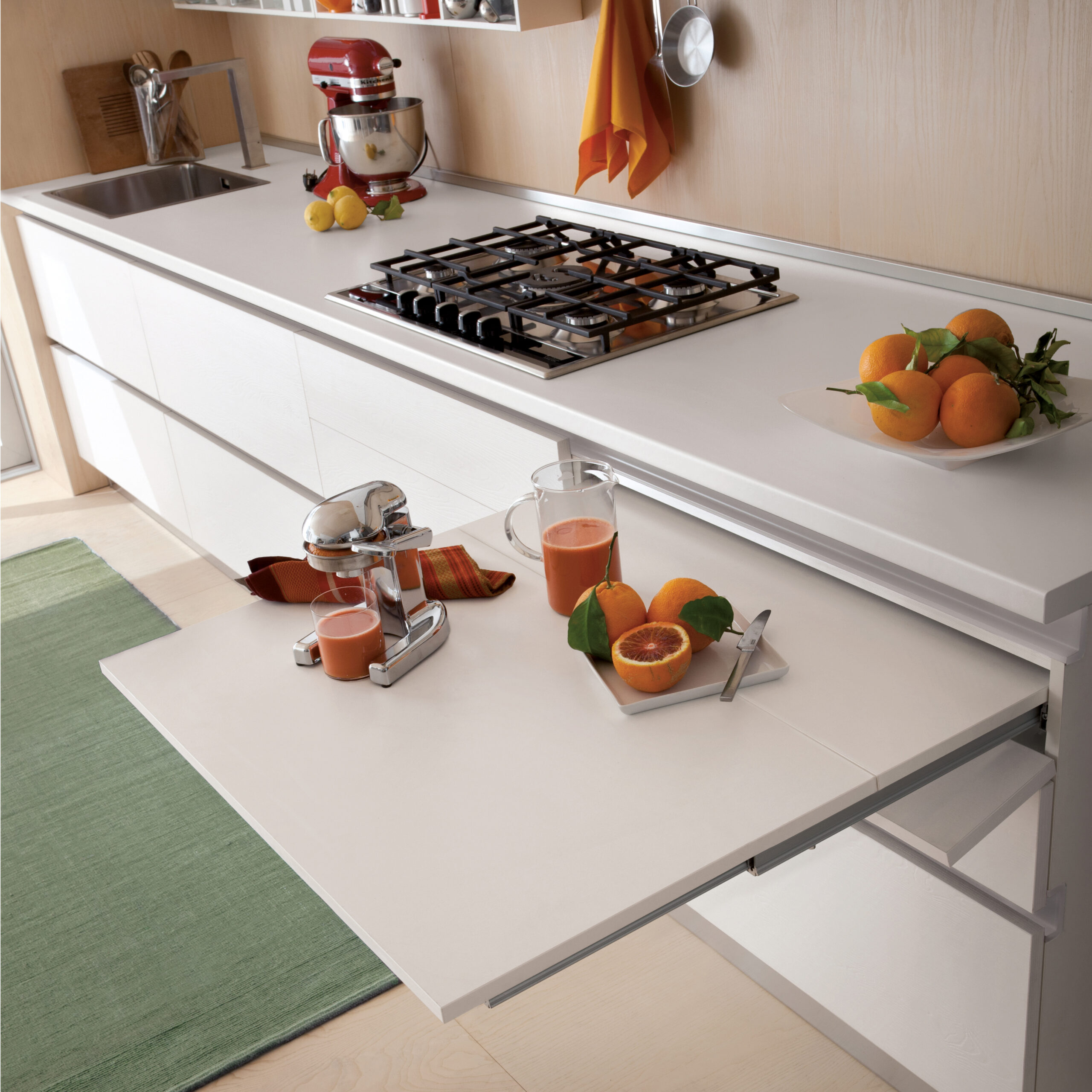High-quality pull-out table fitting, load capacity: 60 kg (132 lbs), 750 mm (29-17/32"), 2046369. Robust table pull-out for kitchen cabinets, kitchen base cabinets, kitchen furniture, extendable tables, folding tables and much more, by EMUCA - Image 4
