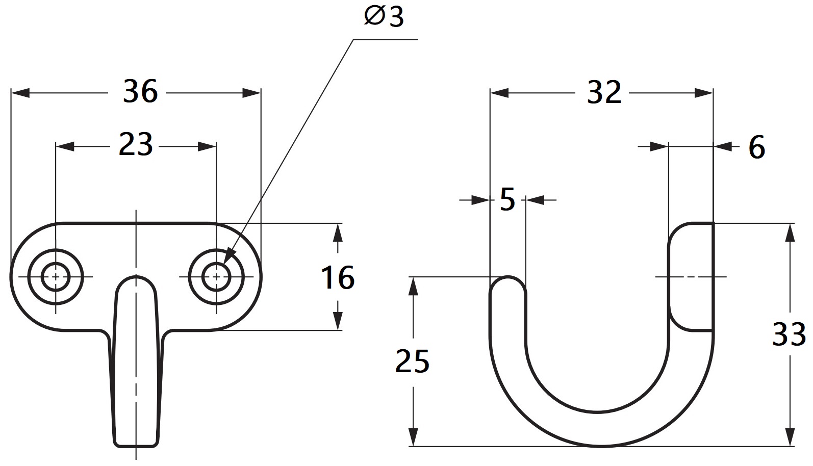 High quality stainless steel hook, made of solid stainless steel, load capacity: 20 kg, 33 mm (1-19/64"), EP-40. Stainless Steel Wall Hooks for Coat Rack, Bathroom, Outdoor, Swimming Pool and much more, by Sugatsune / LAMP® (Japan) - Image 2