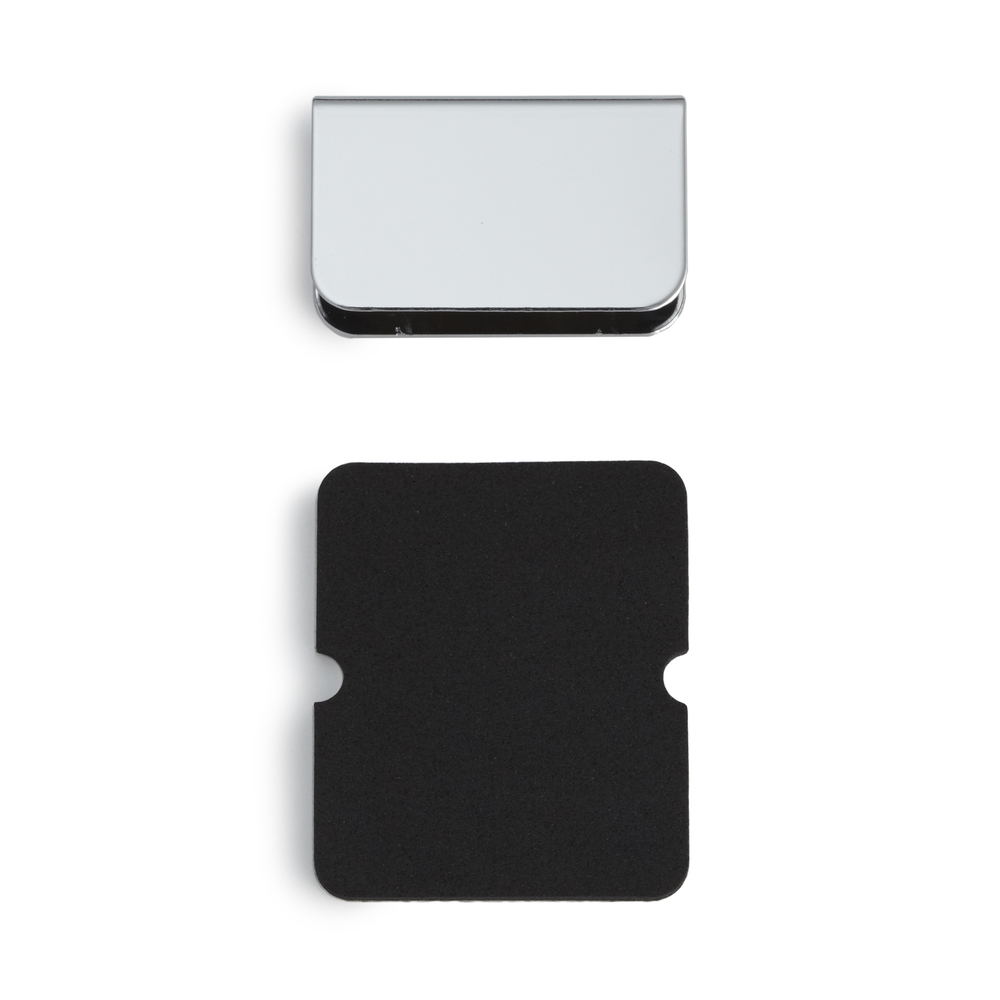 Counter plate for glass thickness 5 mm (13/64") K-110CR, 35 mm (1-3/8") by Sugatsune, chrome-plated. Product Image