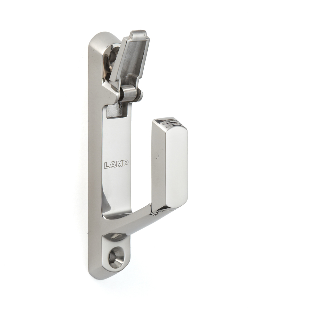 High-quality hook with safety flap made of stainless steel SUS316