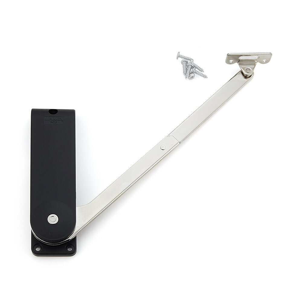 high-quality flap holder, HDS-30HR-BL, by Sugatsune, black, version: right. Product Image