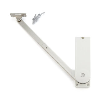 high-quality flap holder, HDS-30HL-WT, by Sugatsune, white, version: left. Product Image