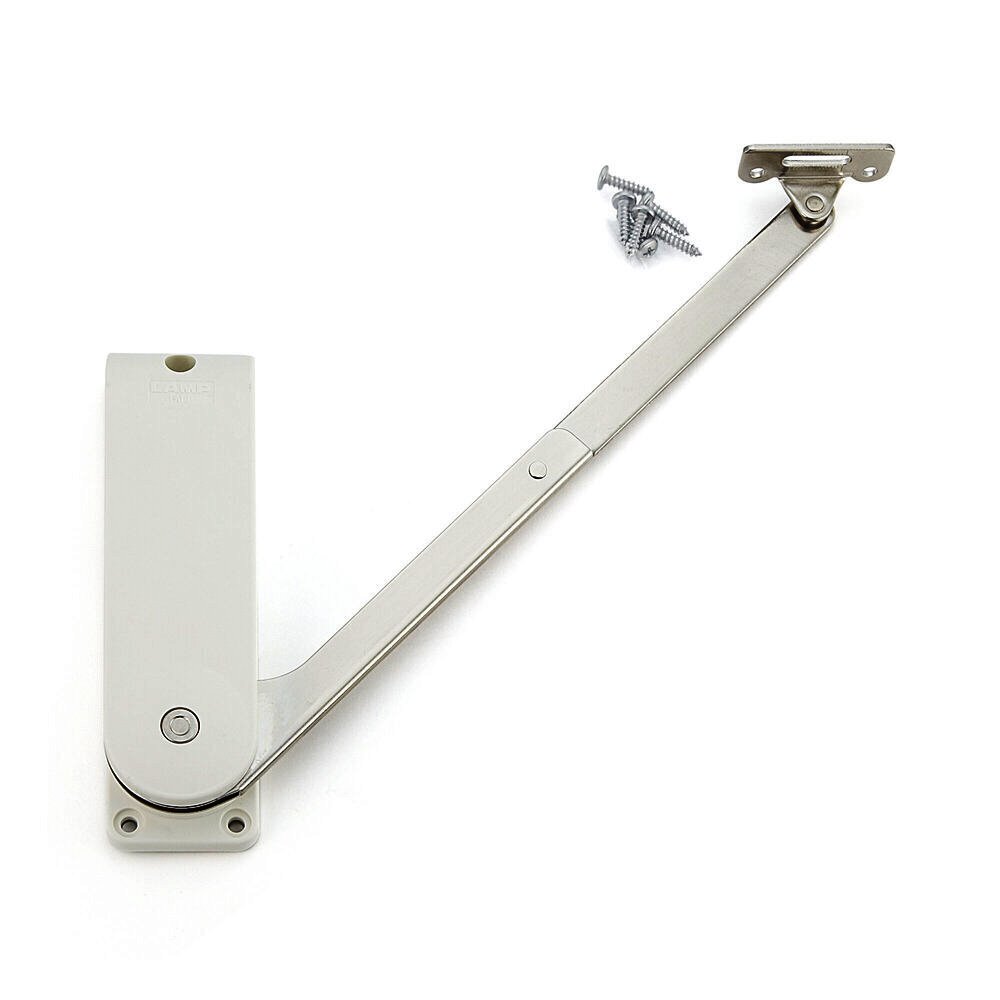 High-quality flap holder, surface: white, version: right, HDS-30MR-WT. Sturdy flap support for fold-ups, kitchen furniture and much more, by Sugatsune / LAMP® (Japan)