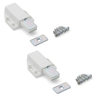 2 pieces High-quality magnetic snap latch, incl. counter plate ML-80W, 38 mm (1-1/2") from Sugatsune, white. Product Image