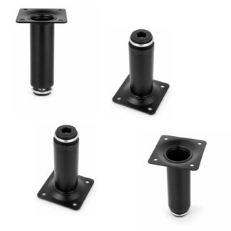 4 pieces high-quality furniture leg, made of steel, surface: black, 100 mm (3-15/16"), 06.09.412-0. Robust furniture base for sofas, armchairs, cabinets, chests of drawers, sideboards, tables, side tables and much more, by SISO Denmark