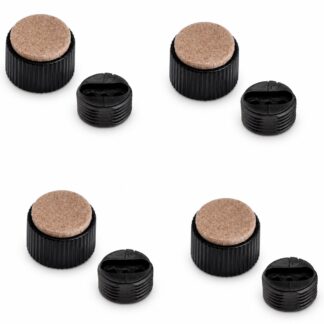 4 pieces robust furniture adjuster, B573-25-BK, diameter: ⌀25 mm, from Kojima, load capacity: 600 kg (1323 lbs), black, version: with felt support. Product Image