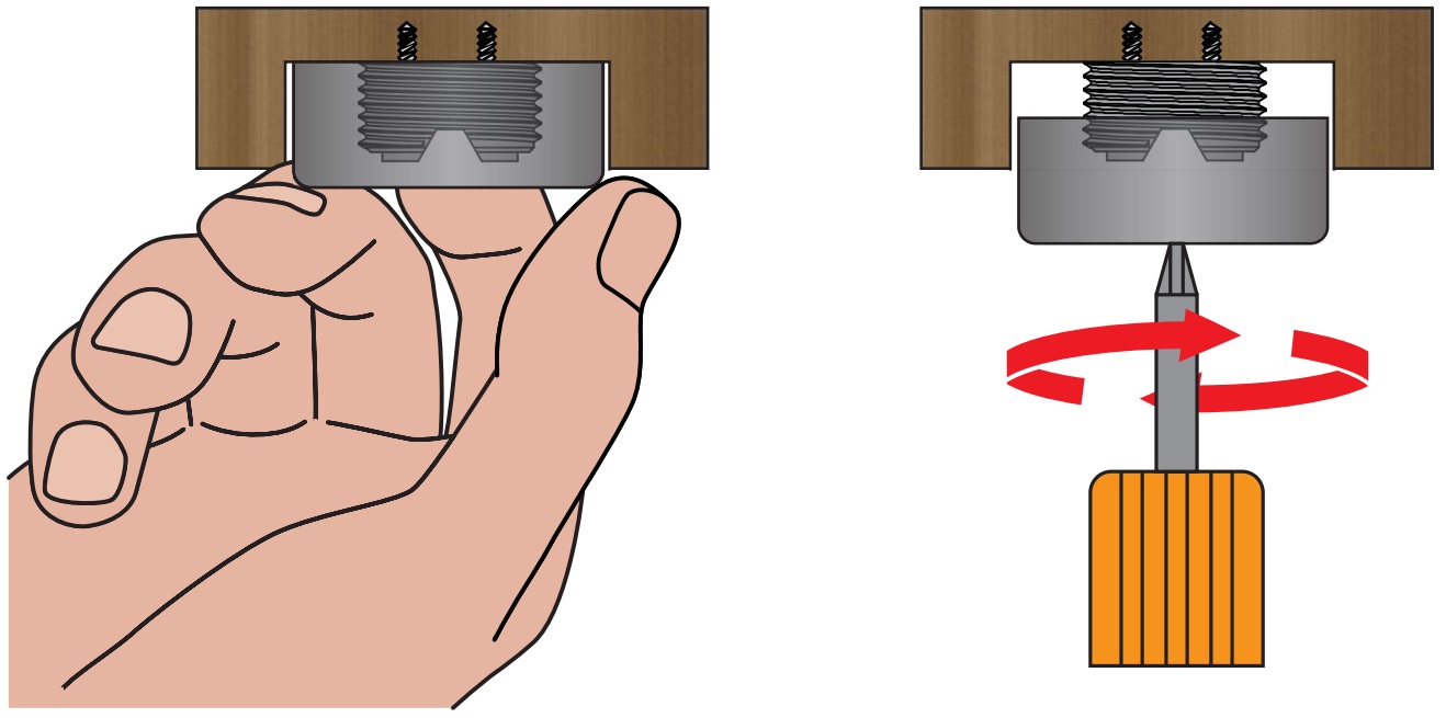 4 pieces of robust furniture adjuster, load capacity: 600 kg (1323 lbs), surface: black, ⌀25 mm (63/64"), version: with Phillips socket for screwdriver, B572-25-BK. Adjustable foot for furniture and much more, by Kojima (Japan) - Image 7