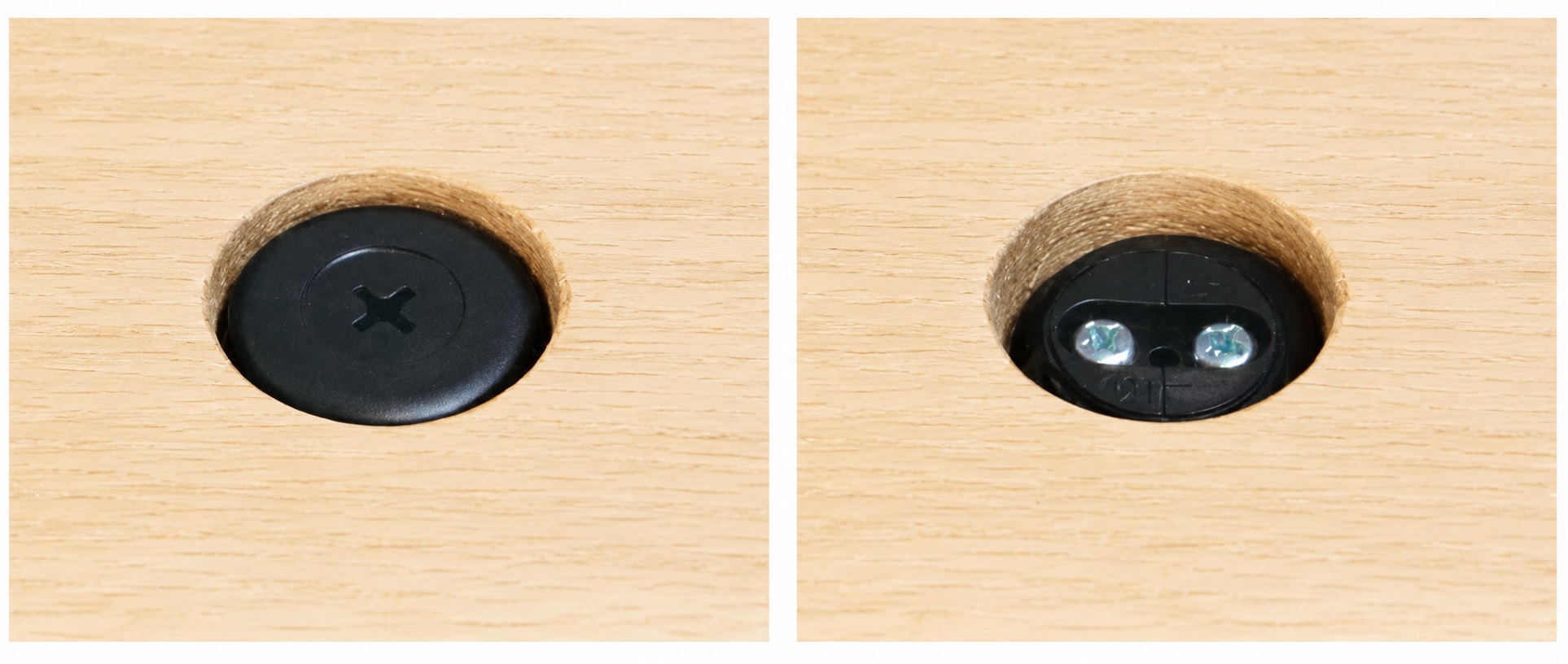 4 pieces of robust furniture adjuster, load capacity: 600 kg (1323 lbs), surface: black, ⌀25 mm (63/64"), version: with Phillips socket for screwdriver, B572-25-BK. Adjustable foot for furniture and much more, by Kojima (Japan) - Image 4