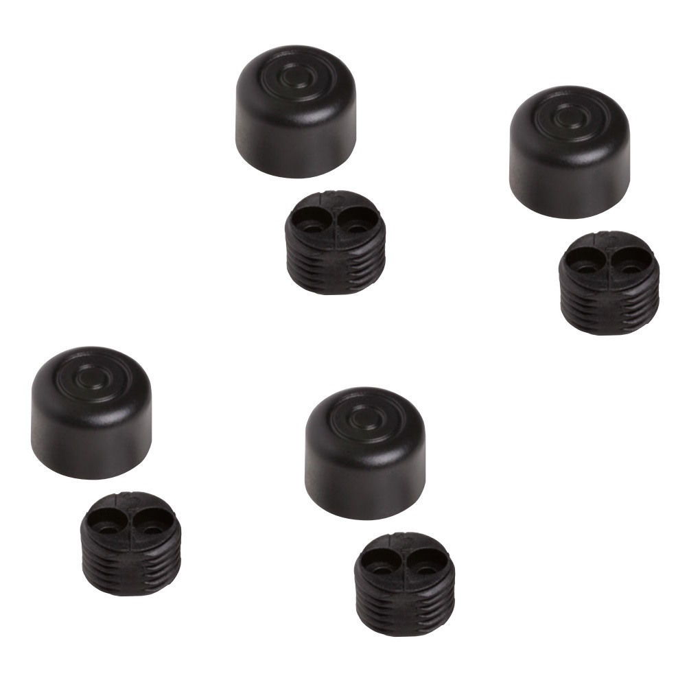 4 pieces robust furniture adjuster, B571-19-BK, diameter: ⌀19 mm, from Kojima, load capacity: 400 kg (882 lbs), black, version: standard. Product Image