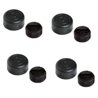 4 pieces robust furniture adjuster, B571-25-BK, diameter: ⌀25 mm, from Kojima, load capacity: 600 kg (1323 lbs), black, version: standard. Product Image