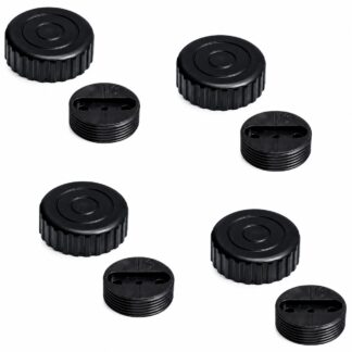 4 pieces of robust furniture adjuster, load capacity: 800 kg (1764 lbs), surface: black, ⌀40 mm (1-37/64"), version: standard, B571-40-BK. Adjustable foot for table legs, furniture legs, cabinet feet and much more, by Kojima (Japan)