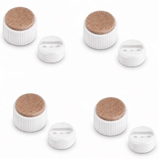 4 pieces robust furniture adjuster, B573-25-WH, diameter: ⌀25 mm, by Kojima, load capacity: 600 kg (1323 lbs), white, version: with felt pad. Product Image