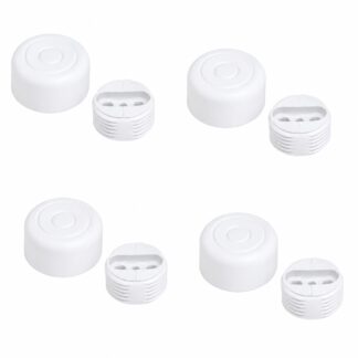 4 pieces of robust furniture adjuster, load capacity: 600 kg (1323 lbs), surface: white, ⌀25 mm (63/64"), version: standard, B571-25-WH. Adjustable foot for table legs, furniture legs, cabinet feet and much more, by Kojima (Japan)
