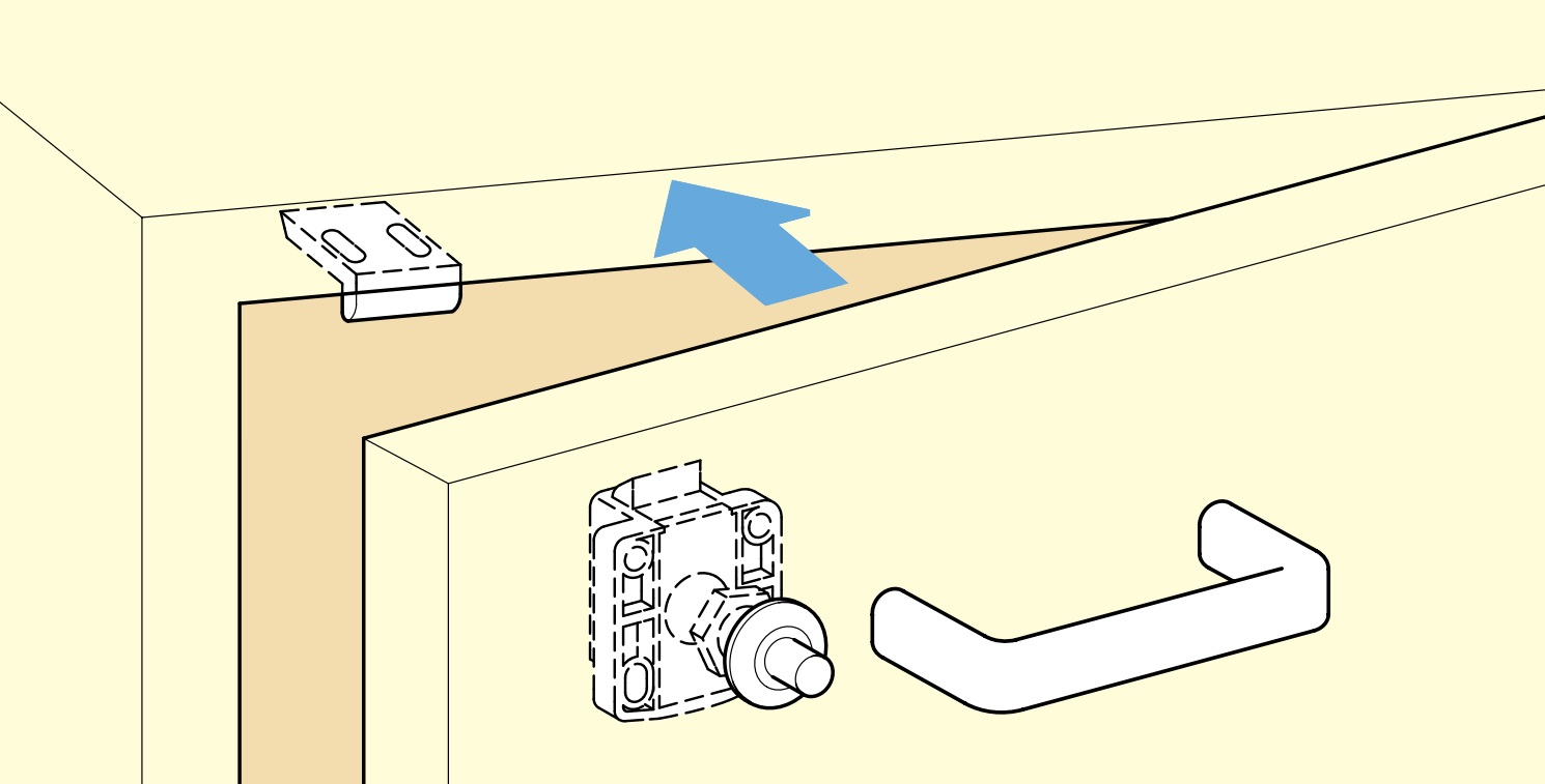 Push-button closure for door thickness from 18 to 21 mm, surface: brown, SL-B211-BR. Push-Latch for RV Conversion, Yacht Interior, Caravan Furniture and much more, by Sugatsune / LAMP® (Japan) - Image 6
