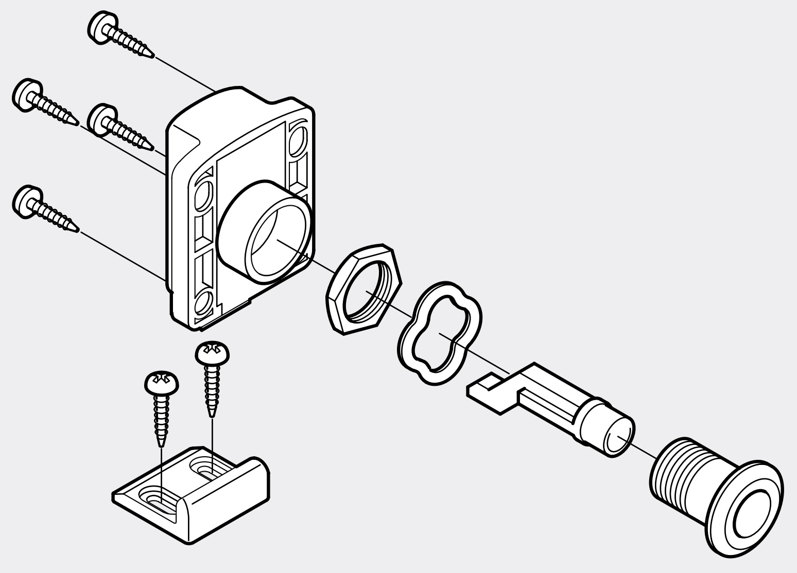 Push-button closure for door thickness from 18 to 21 mm, surface: ivory, SL-B211-I. Push-Latch for RV Conversion, Yacht Interior, Caravan Furniture and much more, by Sugatsune / LAMP® (Japan) - Image 3