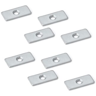 8pcs Rectangular Counter Plate with Countersunk Hole, SP0207, Size: 26mm, by Sugatsune, Zinc Chromate. Product Image