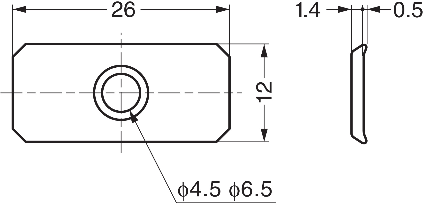 8 pieces rectangular magnetic counter plate with countersunk hole, surface: zinc chromate, 26 mm (1-1/32"), SP0207. Magnetic counterpart for magnetic latches, magnetic lock, cabinet door and much more, by Sugatsune / LAMP® (Japan) - Image 2