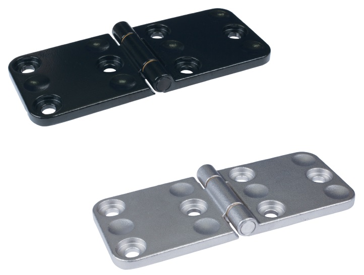 Robust heavy-duty furniture strap, incl. Screws, made of SCS13 stainless steel, finish: satin matt, 120 mm (4-23/32"), F136-50-RAW. Heavy-duty hinge for extra heavy door, extra heavy flap and much more, by Kojima (Japan) - Image 2