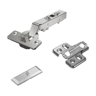 Stainless steel pot hinge, support: fully supported (present), made of stainless steel, design: mounting plate with 0 mm distance, 9289590. Corrosion-resistant stainless steel furniture hinge for outdoor furniture and much more, from Hettich