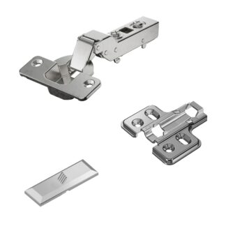 Stainless steel pot hinge, soft-close, support: semi-present, made of stainless steel, design: mounting plate with 2 mm distance, 9289592. corrosion-resistant stainless steel furniture hinge for outdoor furniture and much more, by Hettich