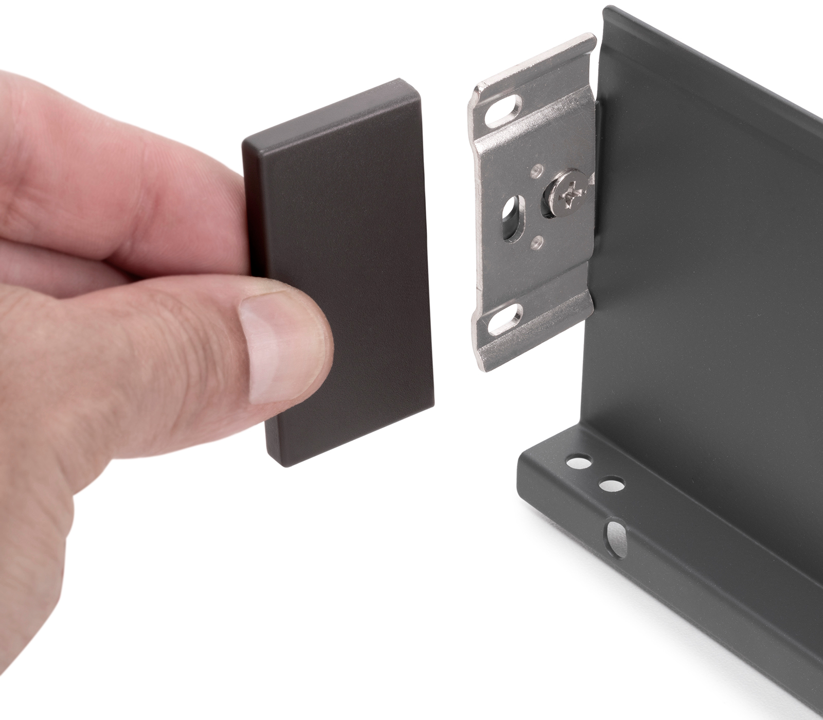 Drawer set, with extra thin frames, height: 88 mm (3-15/32"), surface: anthracite grey, 290 mm (11-27/64"), version: partial pull-out with push-to-open, 3275035. drawer set for kitchen furniture and much more, by EMUCA - Image 8