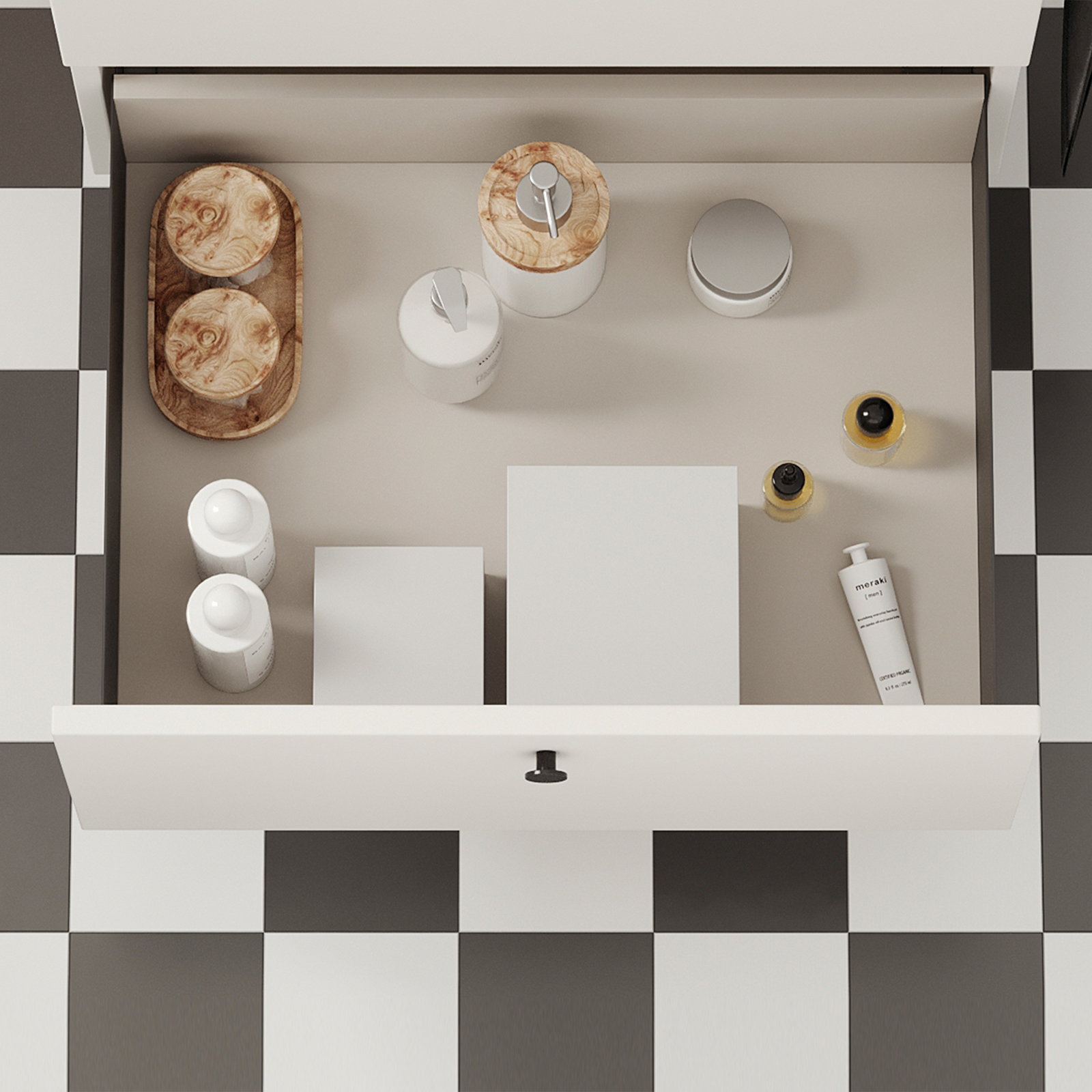 Drawer set, with extra thin frames, height: 88 mm (3-15/32"), surface: anthracite grey, 350 mm (13-25/32"), version: partial pull-out with soft-close, 3275135. drawer set for kitchen furniture and much more, by EMUCA - Image 8