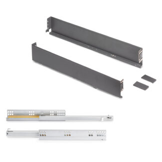 Drawer set, with extra thin frames, height: 88 mm, 3275335, drawer depth: 450 mm, by EMUCA, anthracite grey, version: partial extension with soft-close. Product Image