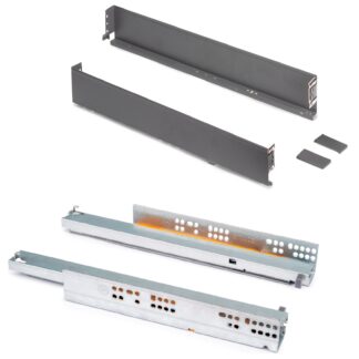Drawer set, with extra thin frames, height: 88 mm, 3275135, drawer depth: 340 mm, by EMUCA, anthracite grey, version: full extension with soft-close. Product Image