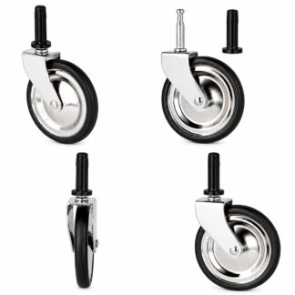 4 pieces classic tea trolley castor, 08.01.110-1, diameter: ⌀75 mm, from SISO, load capacity: 60 kg (133 lbs), nickel-plated. Product Image