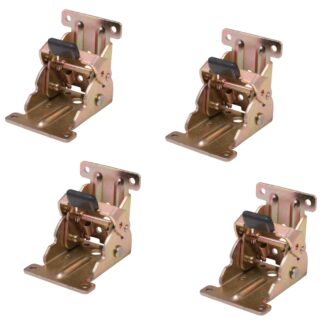 4 pieces Robust table leg folding fitting, made of steel, surface: galvanized, yellow, B205-KTL-BK. Folding Table Leg Attachment for Low Tables, Coffee Tables, Wooden Table Legs and More,Kojima (Japan)