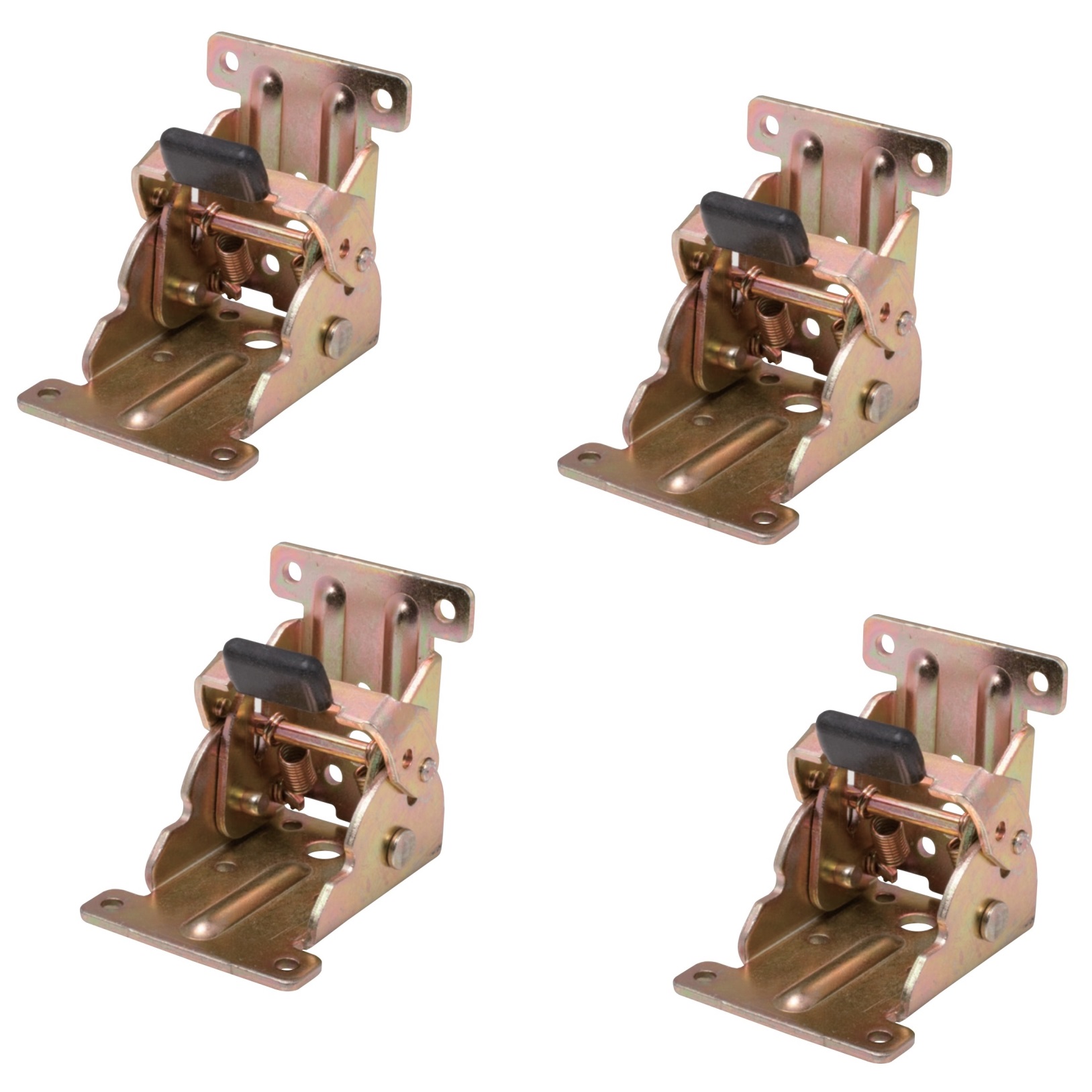 4 pieces Robust table leg folding fitting, made of steel, surface: galvanized, yellow, B205-KTL-BK. Folding Table Leg Attachment for Low Tables, Coffee Tables, Wooden Table Legs and More,Kojima (Japan)