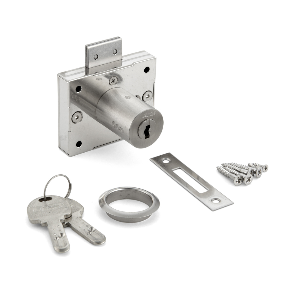 Cabinet lock, stainless steel, keyed alike 3810S-30-D, by Sugatsune / LAMP (Japan)