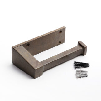 High Quality Brass Toilet Paper Holder, Surface Color: Brown Bronze, Series Aged Cast, PXB-AC07-111-BR, by Sugatsune / LAMP (Japan)