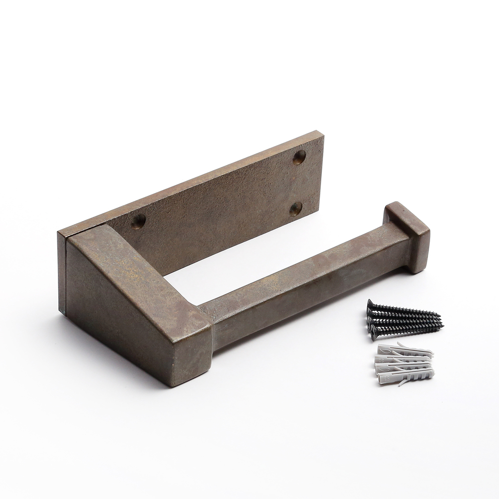 High Quality Brass Toilet Paper Holder, Surface Color: Brown Bronze, Series Aged Cast, PXB-AC07-111-BR, by Sugatsune / LAMP (Japan)