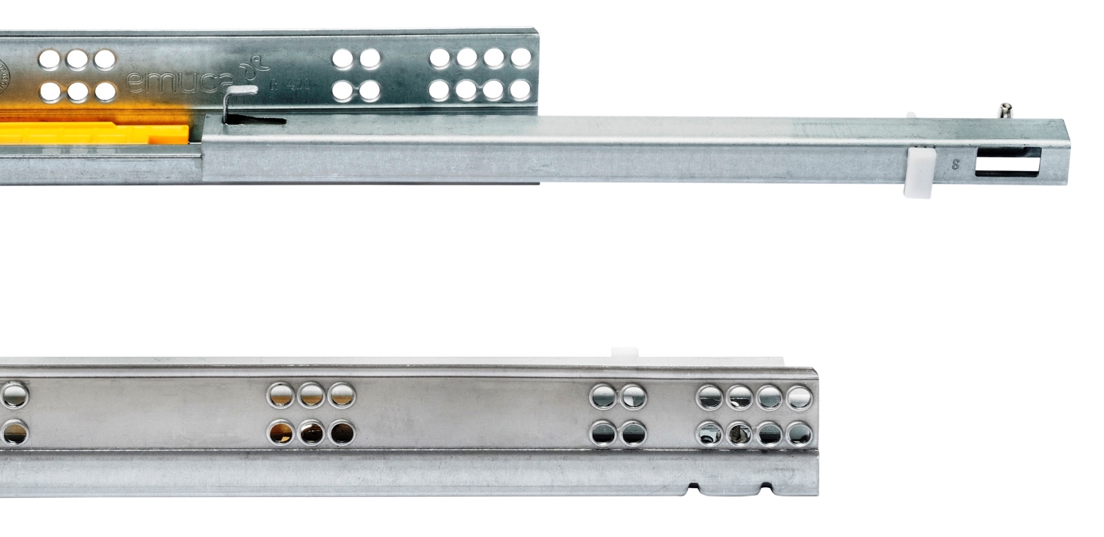 Underfloor runners, load capacity: 25 kg (56 lbs), 250 mm (9-27/32"), version: partial extension with push-to-open, 3123005. High-quality underfloor pull-outs for wooden drawers, wooden drawers, wooden shelves and much more, from EMUCA - Image 4