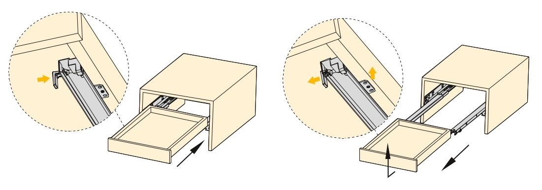 Underfloor runners, load capacity: 30 kg (67 lbs), 350 mm (13-25/32"), version: full extension with soft-close, 3124205. High-quality underfloor pull-outs for wooden drawers, wooden drawers, wooden shelves and much more, from EMUCA - Image 3