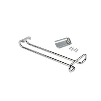 High-quality wine glass holder, made of steel, surface: chrome-plated, 280 mm (11-1/32"), 8930011. Practical glass hanger for wine glasses, champagne glasses, cocktail glasses, cognac glasses, goblets and much more, by EMUCA