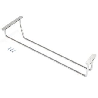 High-quality wine glass holder, made of steel, surface: chrome-plated, 340 mm (13-25/64"), 8938011. Practical glass hanger for wine glasses, champagne glasses, cocktail glasses, cognac glasses, goblets and much more, by EMUCA