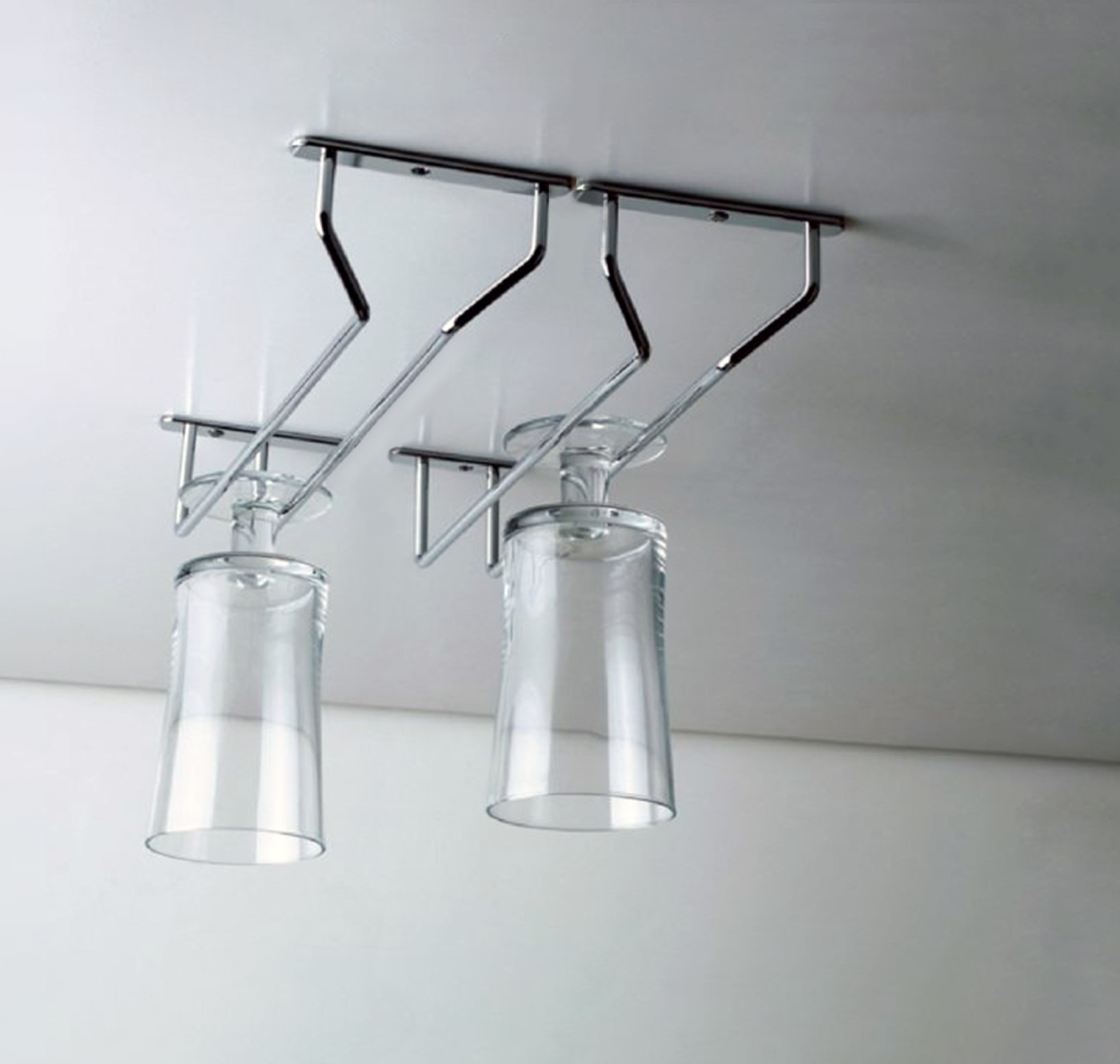 High-quality wine glass holder, made of steel, surface: chrome-plated, 340 mm (13-25/64"), 8938011. Practical glass hanger for wine glasses, champagne glasses, cocktail glasses, cognac glasses, goblets and much more, by EMUCA - Image 2