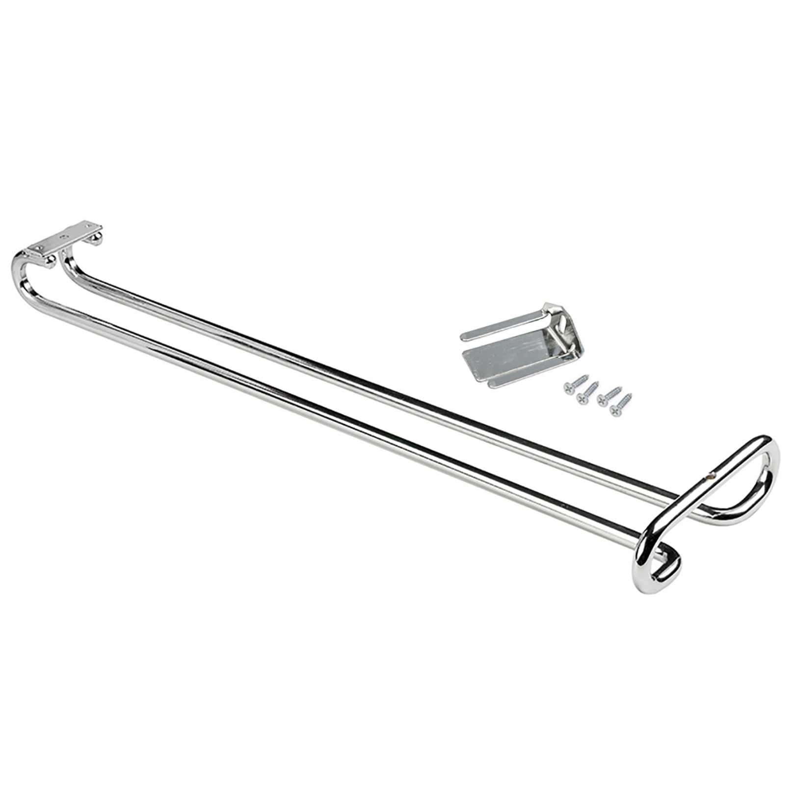 High-quality wine glass holder, made of steel, surface: chrome-plated, 410 mm (16-9/64"), 8930111. Practical glass hanger for wine glasses, champagne glasses, cocktail glasses, cognac glasses, goblets and much more, by EMUCA